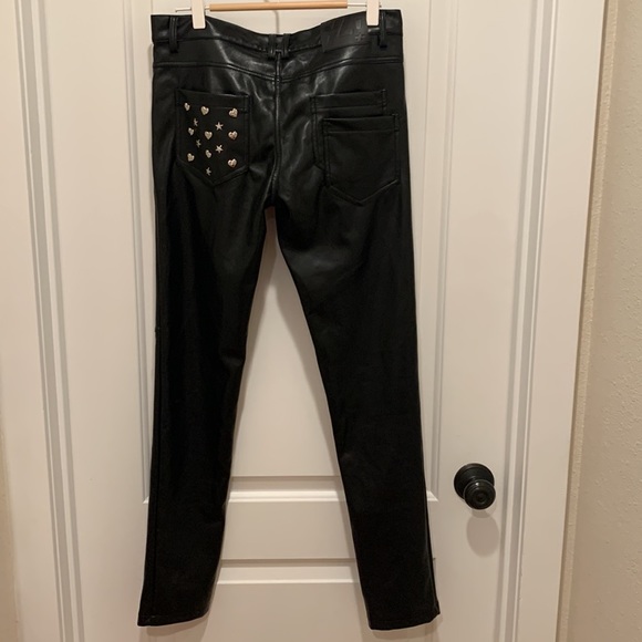 YLSK leather and PU blend bedazzled pocket pants - Picture 6 of 9